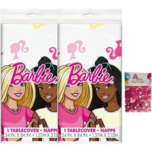 imageUnique Barbie Birthday Party Supplies  Barbie Table Cover Bundle for your Barbie Birthday Party complete with Barbie Themed Party Decor for your little Girls Barbie Party  84quotx54quot  2 Pack