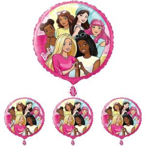 imageUnique Barbie Multicolor Foil Balloon  18 1 Count  Vibrant ampamp Fun Party Dcor18 Pack of 4