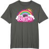 imageBarbie The Movie  Rainbow Logo TShirtAsphalt Grey