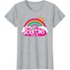 imageBarbie The Movie  Rainbow Logo TShirtHeather Grey