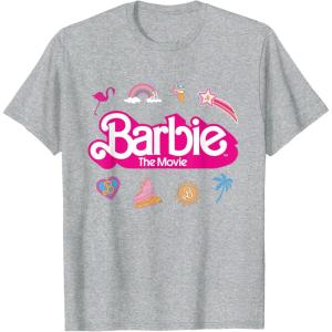 imageBarbie The Movie  Movie Logo Icons TShirtHeather Grey