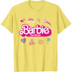 imageBarbie The Movie  Movie Logo Icons TShirtLemon Yellow