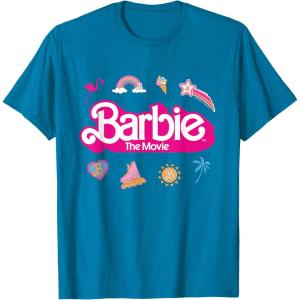 imageBarbie The Movie  Movie Logo Icons TShirtSapphire Blue
