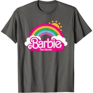 imageBarbie The Movie  Rainbow Logo TShirtAsphalt Grey