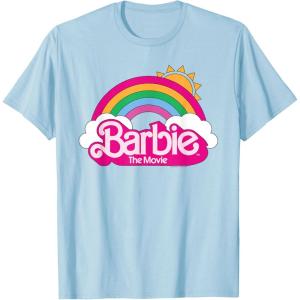 imageBarbie The Movie  Rainbow Logo TShirtBaby Blue