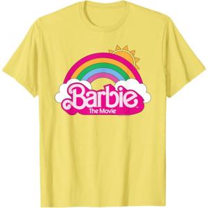 imageBarbie The Movie  Rainbow Logo TShirtLemon Yellow