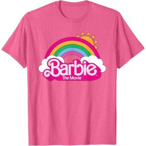 imageBarbie The Movie  Rainbow Logo TShirtPink Heather
