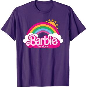 imageBarbie The Movie  Rainbow Logo TShirtPurple