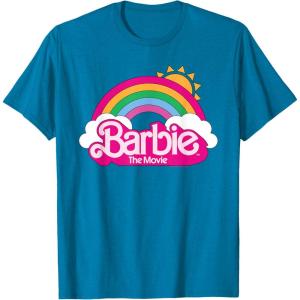 imageBarbie The Movie  Rainbow Logo TShirtSapphire Blue
