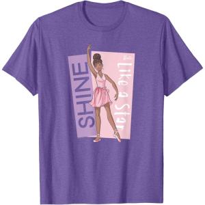 imageBarbie  Ballerina Barbie  Pink Leotard Shine Like a Star TShirtPurple Heather