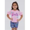 imageBarbie Girls Peplum TShirt and Twill Shorts Outfit Set Toddler to Big Kid Sizes 2T  1416Pink  Barbie