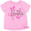 imageBarbie Girls Peplum TShirt and Twill Shorts Outfit Set Toddler to Big Kid Sizes 2T  1416Pink  Blue