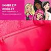 imageFUL Barbie Large Tote Bag for Women Faux Sherpa Travel Carryall Shoulder Handbag with Trolley Sleeve Pink