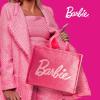 imageFUL Barbie Large Tote Bag for Women Faux Sherpa Travel Carryall Shoulder Handbag with Trolley Sleeve Pink