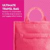 imageFUL Barbie Large Tote Bag for Women Faux Sherpa Travel Carryall Shoulder Handbag with Trolley Sleeve Pink