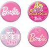imageAtaBoy 4Piece Collectible Button Set Features Classic Logo SuperStar Barbie Vibes and Gold Silhouette Designs