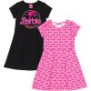 imageBarbie Girls 2 Pack Skater Dresses Little Kid to BigPink  Black