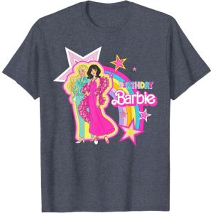 imageBarbie  Birthday Barbie Rainbow TShirtHeather Blue