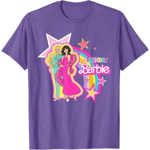 imageBarbie  Birthday Barbie Rainbow TShirtPurple Heather