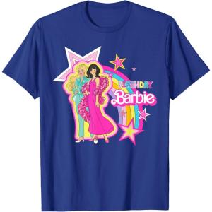 imageBarbie  Birthday Barbie Rainbow TShirtRoyal Blue