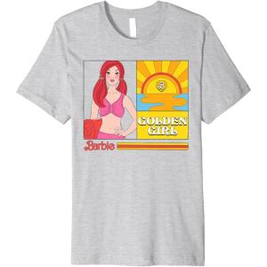 imageBarbie  Golden Girl Sunset Premium TShirtHeather Grey