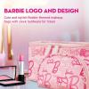 imageBarbie 2Piece Womens Makeup Bag Two Zipper Travel Cosmetic Zipper Pouch Organizer with Logo Pink