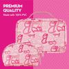 imageBarbie 2Piece Womens Makeup Bag Two Zipper Travel Cosmetic Zipper Pouch Organizer with Logo Pink