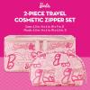 imageBarbie 2Piece Womens Makeup Bag Two Zipper Travel Cosmetic Zipper Pouch Organizer with Logo Pink