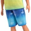 imageBarbie Fashionistas Ken Doll 236 with Black Hair Wearing Blue and Green Ombre Tank with Jean Shorts and Silver Sneakers