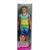 imageBarbie Fashionistas Ken Doll 236 with Black Hair Wearing Blue and Green Ombre Tank with Jean Shorts and Silver Sneakers