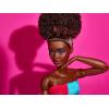 imageBarbie Looks Fashion Doll with Natural Black Hair Wearing Color Block Crop Top ampamp Raspberry Flare Pants Collectible with Posable Made to Move Body