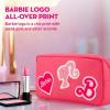imageBarbie Womens Makeup Bag Small Travel Cosmetic Zipper Pouch Organizer Terry Appliqu Pink
