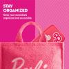 imageBarbie Womens Makeup Bag Small Travel Cosmetic Zipper Pouch Organizer Terry Appliqu Pink