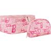 imageBarbie 2Piece Womens Makeup Bag Two Zipper Travel Cosmetic Zipper Pouch Organizer with Logo Pink
