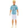 imageBarbie Fashionistas Ken Fashion Doll 211 with Blonde Hair Wearing Removable Blue Cactus Tee White Shorts ampamp SneakersModern