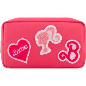 imageBarbie Womens Makeup Bag Small Travel Cosmetic Zipper Pouch Organizer Terry Appliqu Pink