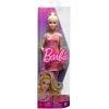 imageBarbie Fashionistas Doll 205 with Blonde Ponytail Wearing Removable Pink ampamp Red Floral Dress Platform Sandals ampamp Hoop Earrings