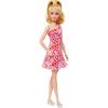 imageBarbie Fashionistas Doll 205 with Blonde Ponytail Wearing Removable Pink ampamp Red Floral Dress Platform Sandals ampamp Hoop Earrings