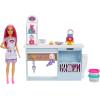 imageBarbie Careers Playset Bakery Set with PinkHaired Petite Fashion Baker Doll Baking Station CakeMaking Molds ampamp Dough ampamp 20 Accessories