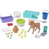 imageBarbie Careers Playset Hatch ampamp Gather Egg Farm with Brunette Farmer Fashion Doll Hatching Molds ampamp Dough Chicken Coop 10 Animals ampamp Accessories