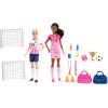 imageBarbie Careers Playset Soccer Player Set with 2 Fashion Dolls ampamp 15 Accessories Including Barbie Brooklyn Blonde Petite Player 2 Nets ampamp More