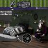 imageFranco Barbie 1959 Super Soft Cozy Reversible Comforter and Sheet Set 5 Piece Full Size Official Licensed Product CollectiblesBlack  White  Beetlejuice