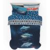 imageFranco Barbie 1959 Super Soft Cozy Reversible Comforter and Sheet Set 5 Piece Full Size Official Licensed Product CollectiblesBlue  Shark Week