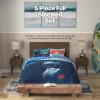 imageFranco Barbie 1959 Super Soft Cozy Reversible Comforter and Sheet Set 5 Piece Full Size Official Licensed Product CollectiblesBlue  Shark Week