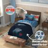 imageFranco Barbie 1959 Super Soft Cozy Reversible Comforter and Sheet Set 5 Piece Full Size Official Licensed Product CollectiblesBlue  Shark Week