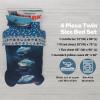 imageFranco Barbie 1959 Super Soft Cozy Reversible Comforter and Sheet Set 5 Piece Full Size Official Licensed Product CollectiblesBlue  Shark Week