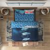 imageFranco Barbie 1959 Super Soft Cozy Reversible Comforter and Sheet Set 5 Piece Full Size Official Licensed Product CollectiblesBlue  Shark Week