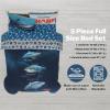 imageFranco Barbie 1959 Super Soft Cozy Reversible Comforter and Sheet Set 5 Piece Full Size Official Licensed Product CollectiblesBlue  Shark Week