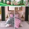 imageFranco Barbie 1959 Super Soft Cozy Reversible Comforter and Sheet Set 5 Piece Full Size Official Licensed Product CollectiblesPink  Green  the Wizard of Oz