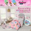 imageFranco Barbie 1959 Super Soft Cozy Reversible Comforter and Sheet Set 5 Piece Full Size Official Licensed Product CollectiblesPink  Powerpuff Girls